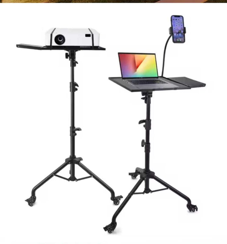 2 in 1 Projector Laptop Tripod Portable Projector Stand With Mobile Phone Holder Floor Stand Lockable Wheels