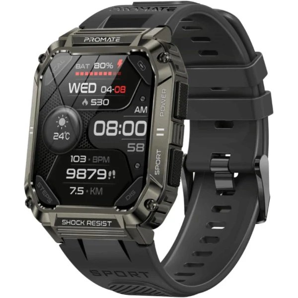 Promate Xwatch-R19 1.53" Round Screen Fitness Tracker Smartwatch with BT Calling