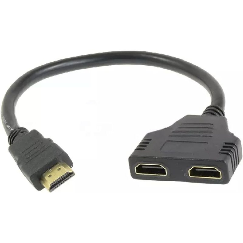 HDMI Splitter Cable 1 Male To Dual Female HDMI Y Splitter 1080P HD HDMI Port Male to 2 Female 1 In 2 Out Splitter Cable Adapter