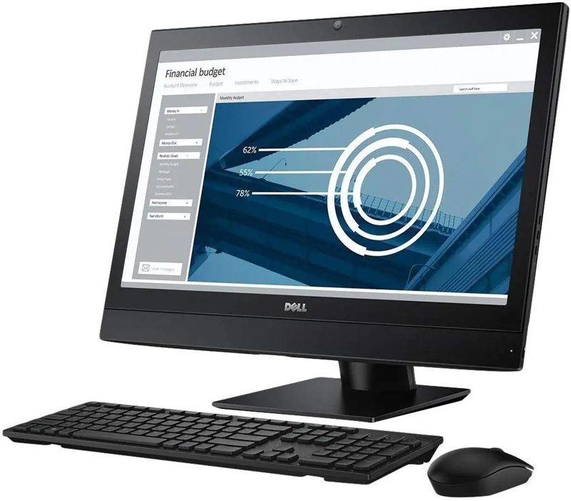 Dell Optiplex 7470 AIO 9th Gen Intel Core i5 16GB RAM 256GB SSD Plus 1TB (1000GB) Solid State Drive 23.8" FreeDOS Webcam WiFi