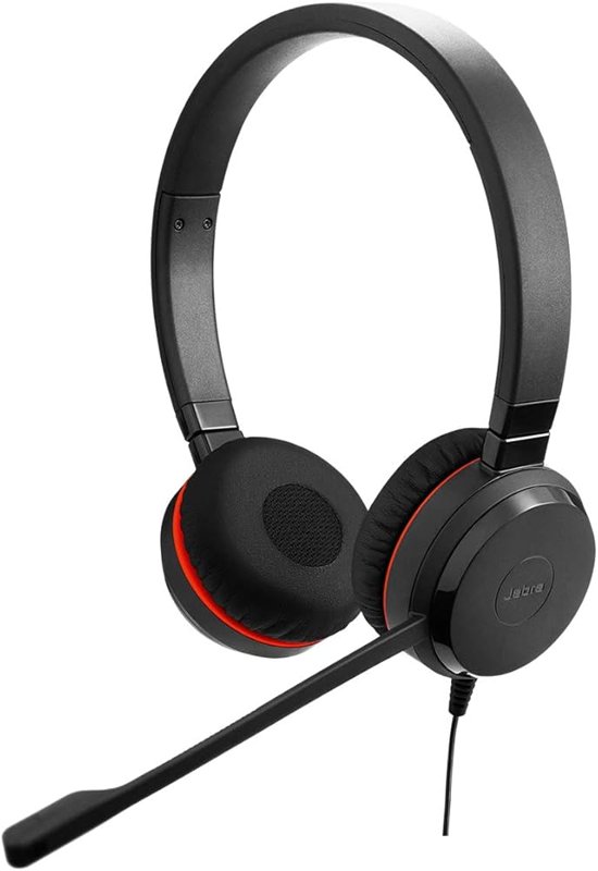 Jabra Evolve 20 MS Stereo Wired Headset Music Headphones Microsoft Optimized