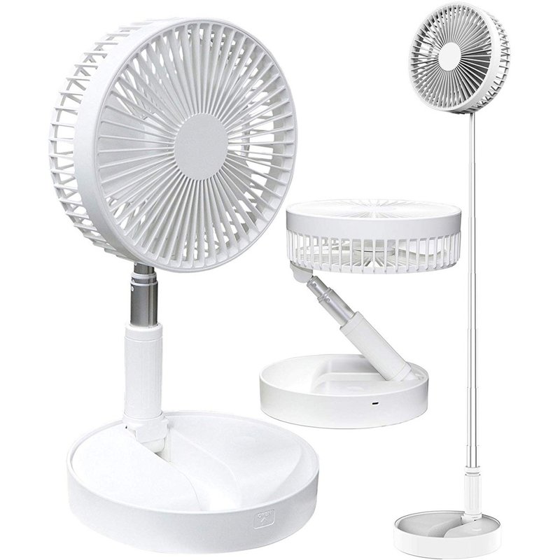 Foldable Rechargeable Floor Stand Fan 180 Degrees Angle Adjustment