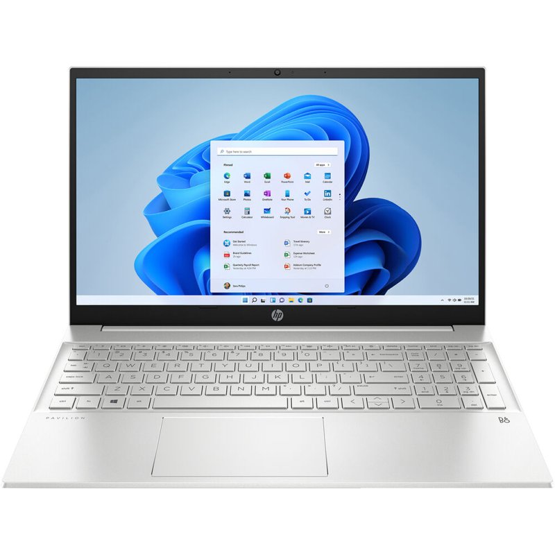 HP 15 Laptop 11th Gen Intel Core i5-1135G7 Processor 8GB DDR4 RAM 512GB PCIe SSD 15.6" Display Intel Graphics Webcam Bluetooth Wi-fi Windows 10 Silver Keyboard Markings On Screen Certified Refurbished 6 Months Warranty