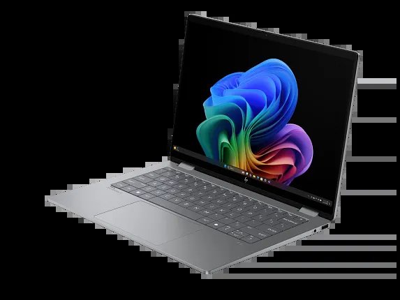 HP OmniBook X FlipNGAI 14-fm0023dx Laptop Intel Core Ultra 7 256V 16GB LPDDR5x RAM 1TB PCIe NVMe M.2 SSD 14" IPS LED Touchscreen Display 5MP IR AI Camera Windows 11 Home Poly Studio with Dual Speakers (B5UJ2UA)