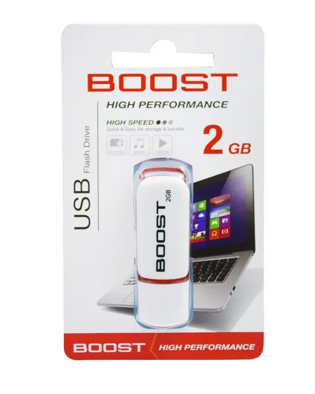 Boost High Performance 2GB Flash Drive - White
