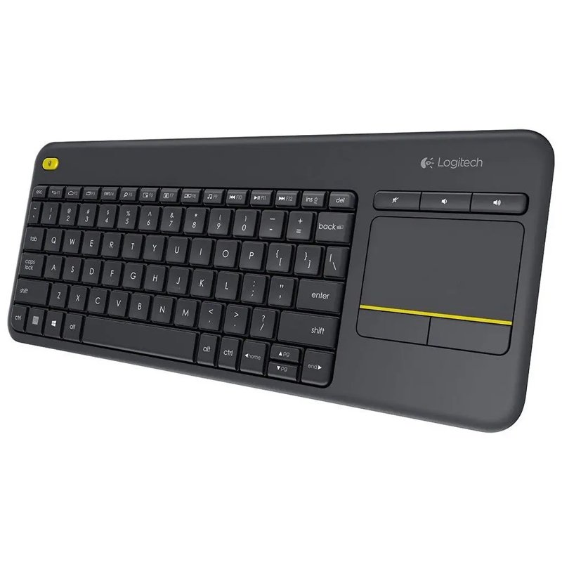 Logitech Wireless Touch Keyboard K400 Plus with Built-in Touchpad HTPC Keyboard for PC-connected TV Windows Android Chrome OS Laptop Tablet-Black