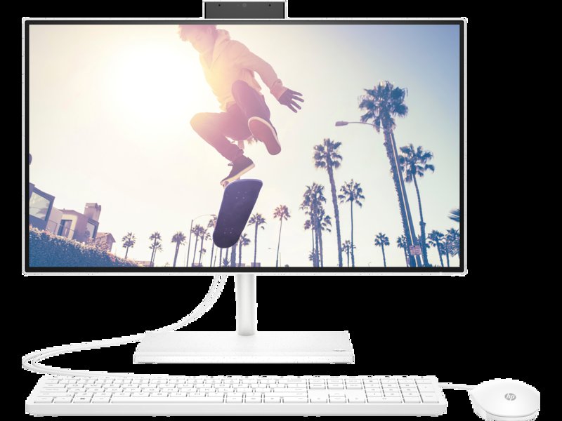 HP All-in-One 24-cb1023nh All-in-One PC Intel Core i5-1235U 8GB RAM 512GB SSD 23.8" FHD Touchscreen 2GB GDDR5 Dedicated NVIDIA GeForce MX450 Graphics HP 225 White Wired Keyboard and Mouse Combo 1 Year Warranty