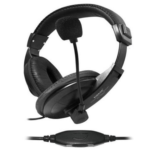 KM-750 Computer Stereo Headphone Games Headset with Microphone Black