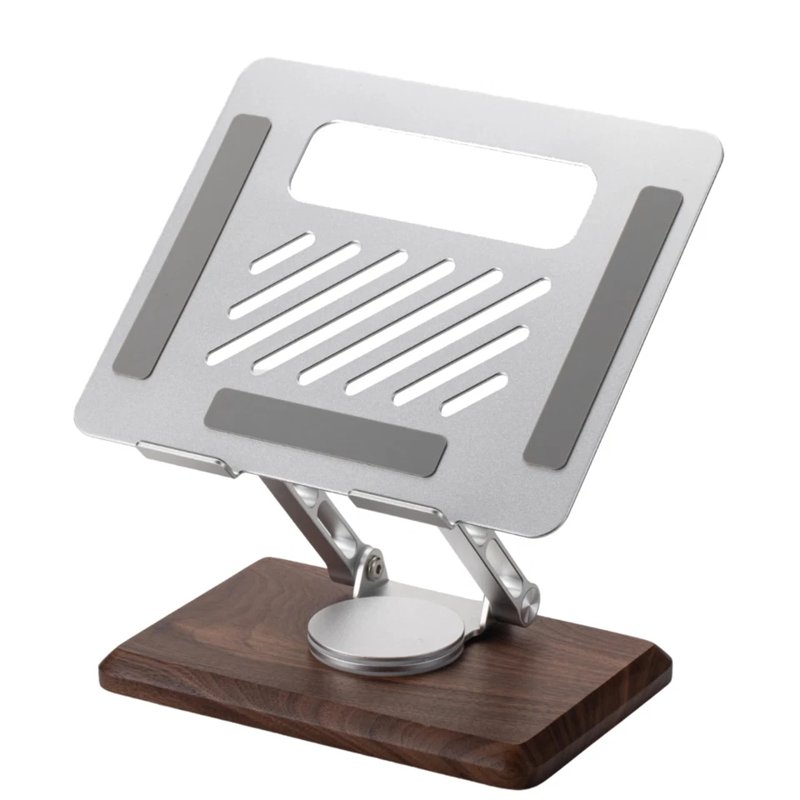 Rotatable Laptop Stand Foldable Stand Holder Adjustable Walnut Base