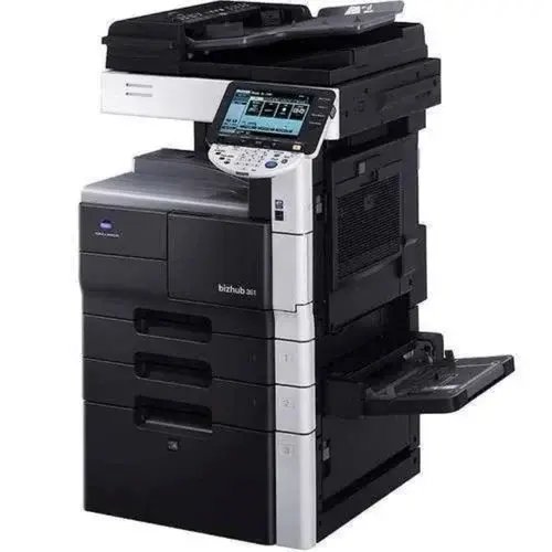 Konica Minolta Bizhub 227 A3 MFP 2GB RAM 250GB HDD Duplex Unit Gigabit Ethernet Web Browser PC-Drum and Developer 19k Monthly Copies Reverse document feeder and Pedestal Print Scan Copy Fax Printer