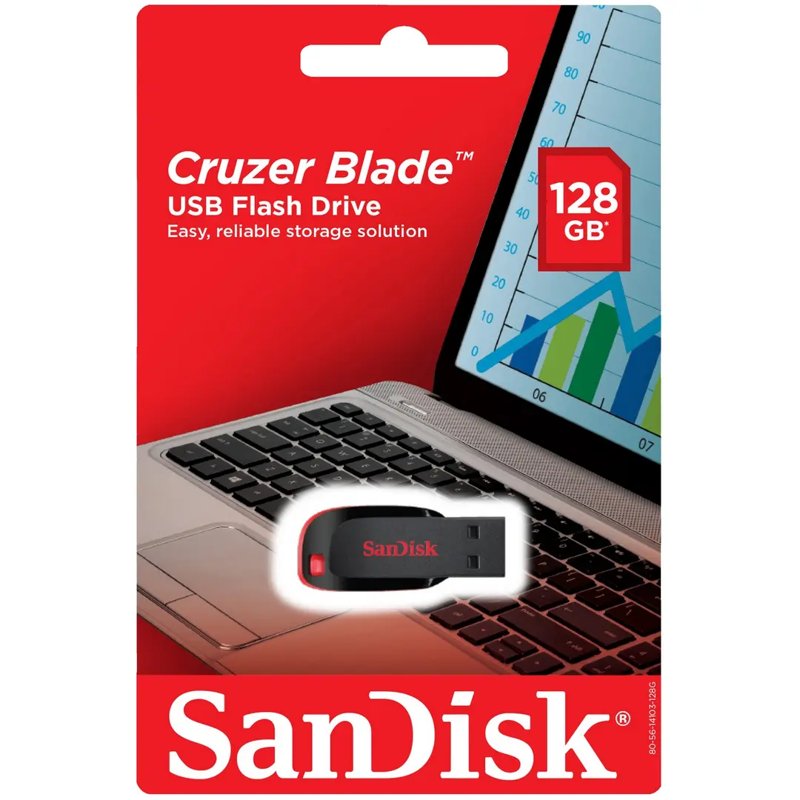 Sandisk Cruzer Blade USB 128GB Flash Drive