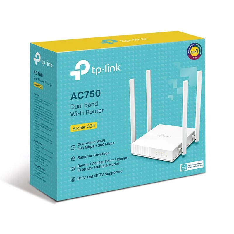 TP-Link AC750 Wireless Dual Band Router - TL-ARCHER C24