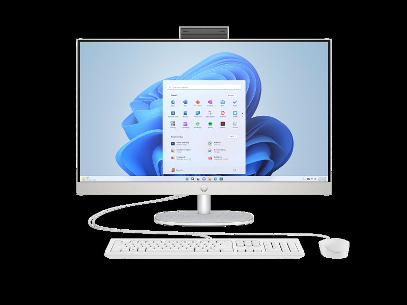 HP All-in-One 27-cr0008ne PC 13th Gen Intel Core i7-1355U 16GB RAM 512GB SSD 27" FHD IPS Display Intel Iris Xᵉ Graphics HP True Vision 720p HD Tilt Privacy Camera HP 125 USB White Wired Mouse (A2PL6EA)