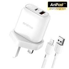 Oraimo OCW-U67D+L53 FireFly 2U Charger with iPhone Cable