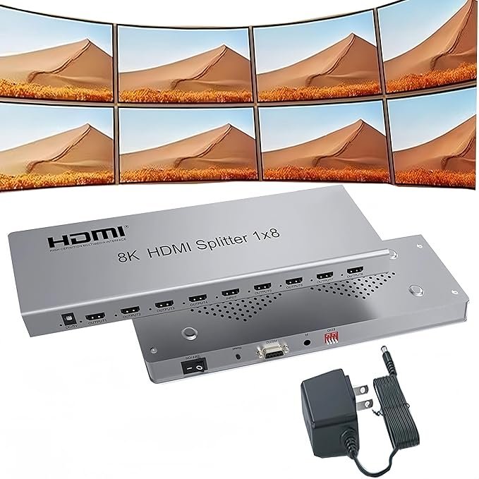 HDMI Splitter 1-in 8-out Full HD 8 Port Outputs 8K HDMI Distribution Repeater