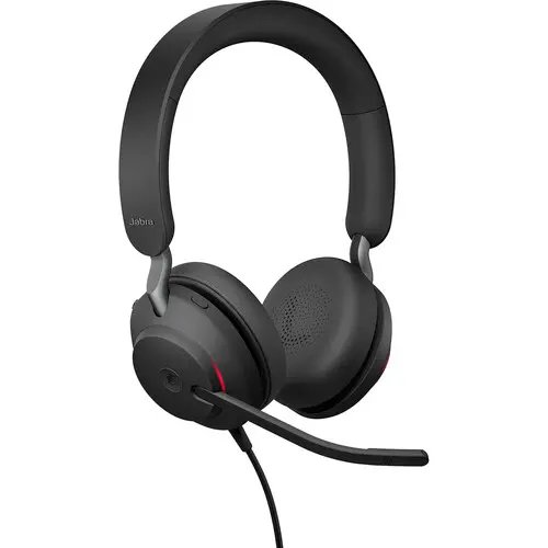 Jabra Evolve2 40 Stereo Wired On-Ear Headset (Unified Communication, USB Type-A, Black)