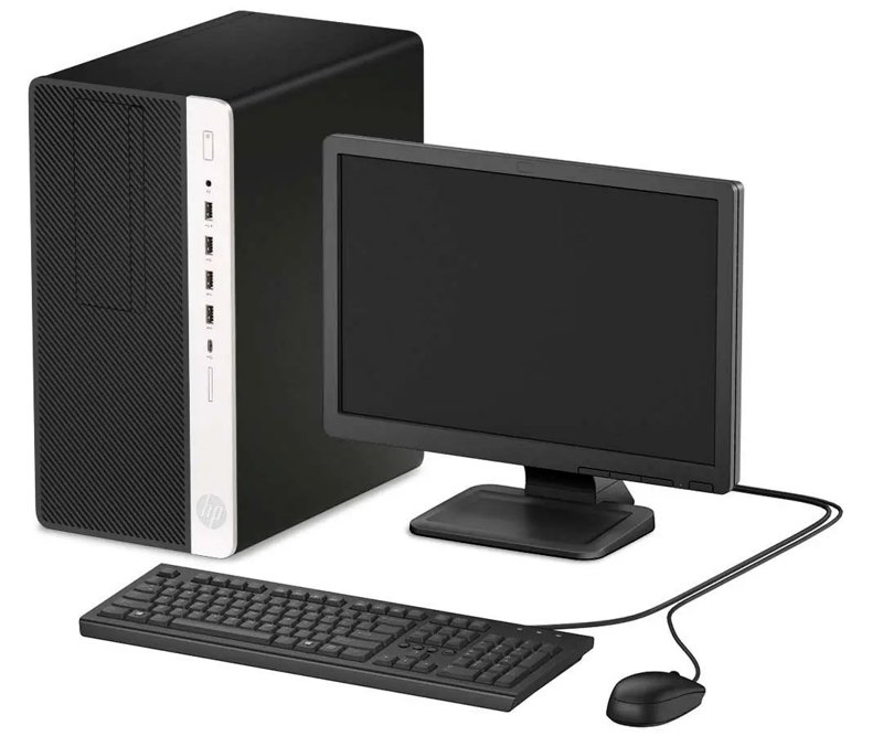 HP EliteDesk 705 G4 Microtower Business PC AMD Ryzen 5 PRO 2400G APU 8GB DDR4 RAM 500GB HDD AMD Radeon Vega Graphics 11 CPU Keyboard Mouse Plus 22" LG Ex UK Monitor 6 Months Warranty