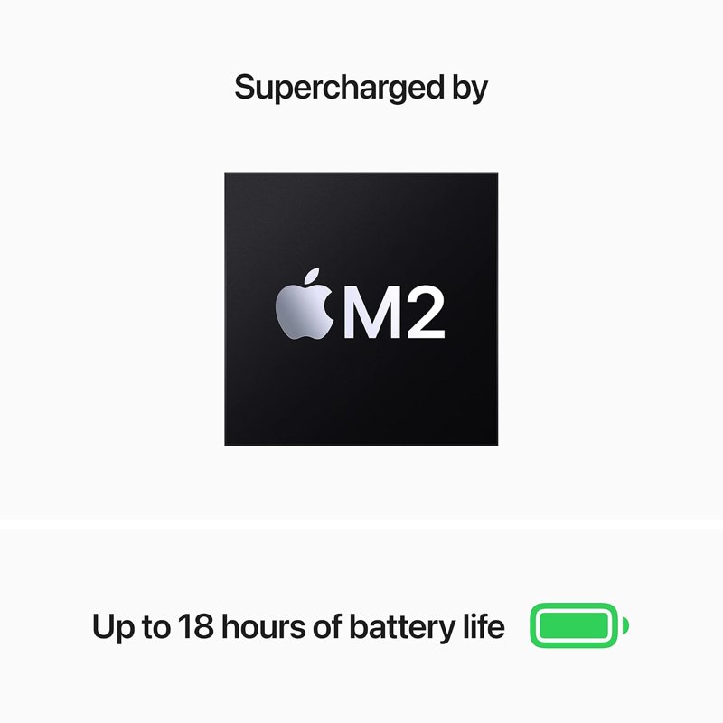 Apple MacBook Air Laptop Apple M2 Chip 8‑Core CPU 13.6" Liquid Retina Display 8GB RAM 256GB SSD Storage Backlit Keyboard 1080p FaceTime HD Camera (MLY33HN/ MLXW3HN)