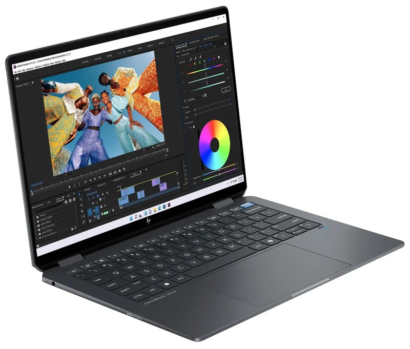 HP OmniBook Ultra Flip 14-fh00NR 2-in-1 Laptop Next Gen AI PC Intel Core Ultra 7 256V 32GB LPDDR5x-8533 MT/s SDRAM 1TB NVME M.2 SSD 14" 3K OLED Touchscreen Intel Arc Graphics Intel AI Boost 9MP IR AI Camera Windows 11 Home 1 Year Warranty