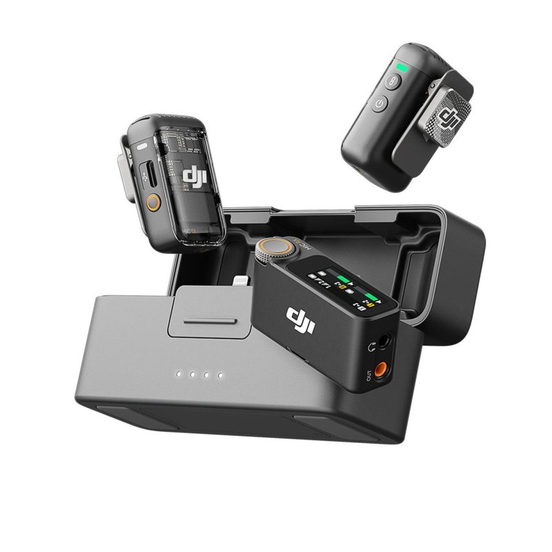 DJI Mic 2 Compact Digital Wireless Dual Microphone System Kit Recorder for Camera and Smartphone with Charging Case