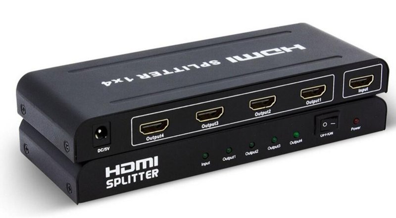 HDMI Splitter Switch 4K 4 Ports 4x1 HDMI Switcher Splitter Box Support 4K Ultra HD 3D with Power Adapter 30Hz Resolution