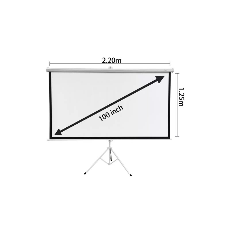 100" Tripod Projector Screen 16: 9 (221 x 125 cm) Portable Projector Screen