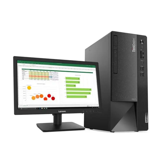 Lenovo ThinkCentre neo 50t Gen 3 Tower 12th Gen Intel Core i5-12400 Integrated Intel UHD Graphics Plus 4GB RAM 1TB HDD Storage Lenovo D19-10 18.5" HD Monitor