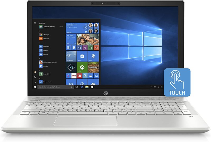 HP Pavilion 15-cs0xxx 8th Gen Intel Core i7-8550U 12GB RAM 1TB HDD Plus 16GB Intel Optane 15.6" HD Touch Screen Bluetooth Webcam WiFi Windows 10 Home Mineral Natural Silver 1 Year Warranty