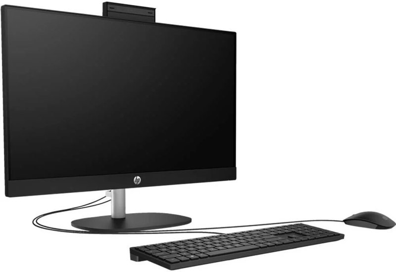 HP All-in-One 24-cr0258nh PC (A0CR5EA) 13th Gen Intel Core i7-1355U 16GB DDR4-3200 MT/s RAM 512GB PCIe NVMe M.2 SSD 23.8" FHD IPS Non-Touch Display Intel Iris Xᵉ Graphics HP True Vision 720p HD Tilt Privacy Camera HP 125 USB Black Wired Keyboard and Mouse