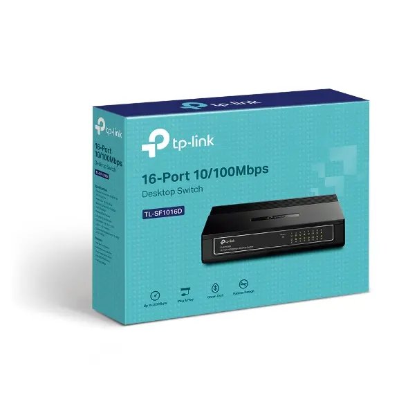 Desktop Switch - TL-SF1016D - 16-Port - 10/100Mbps - Black