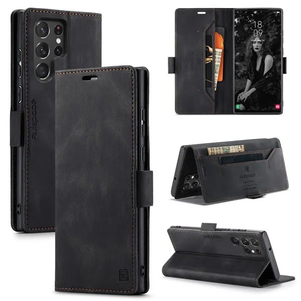Samsung Galaxy S22 Ultra Retro Flip Leather Cover
