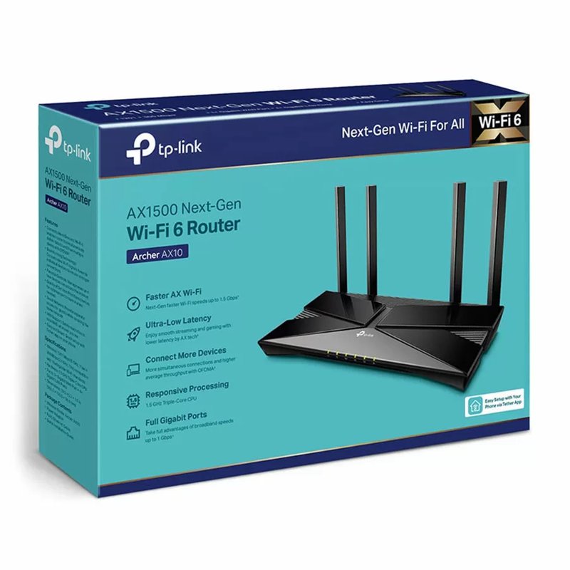 TP-Link AX1500 Wireless Dual-Band Gigabit Router TL-ARCHER AX10