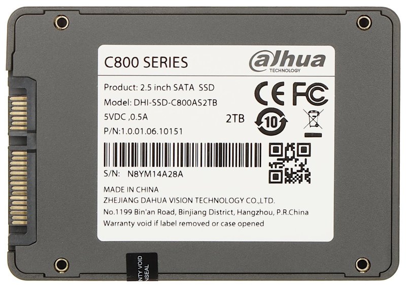 Dahua 2TB 2.5" SATA Solid State Drive SSD DHI-SSD-C800AS2TB