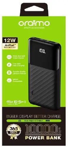 Oraimo Toast 10 Byte LED Display 10000mAh PowerBank Dual USB OPB-P120D
