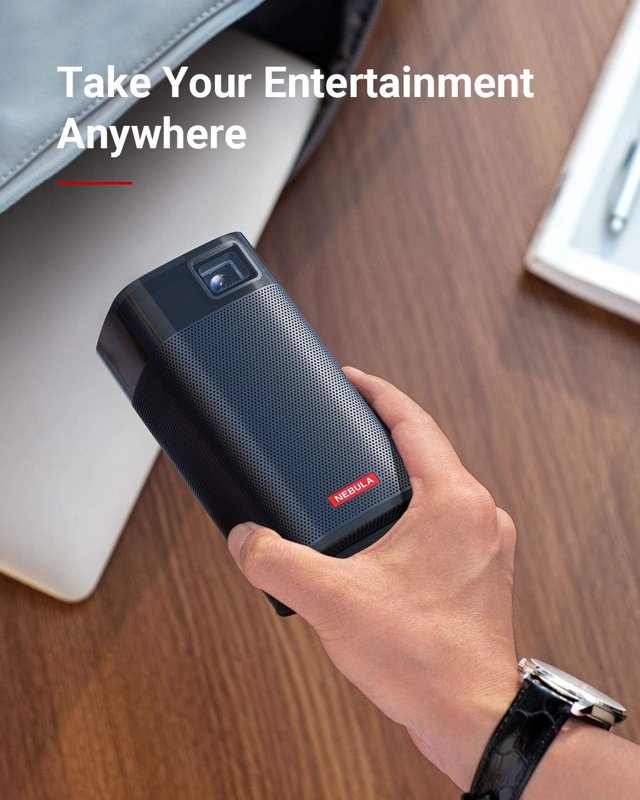 Anker Nebula Apollo 200 ANSI Lumens Wi-Fi Mini Portable Projector with Built in Speakers
