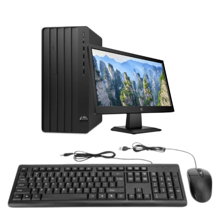 HP Pro Tower 290 G9 Desktop PC Bundle 14th Gen Intel Core i7-14700 8GB DDR4 3200 DIMM 512GB PCIe NVMe M.2 SSD FreeDOS Plus HP 125 Wired Keyboard & Mouse and HP Series 3 Pro 21.45" FHD Monitor 1 Year Warranty