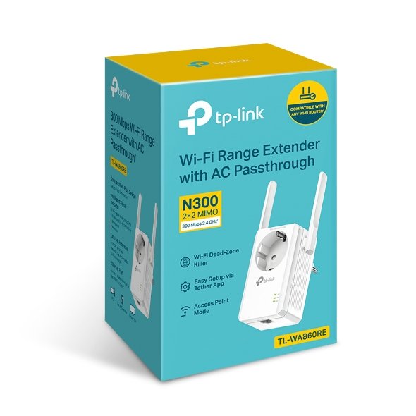 TP-Link TL-WA860RE N300 Wi-Fi Range Extender with AC Passthrough