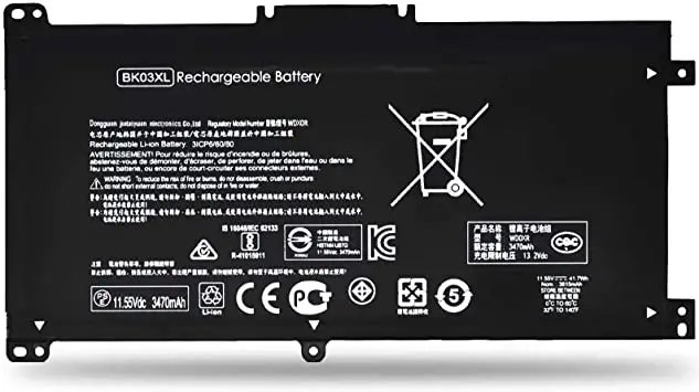 HP BK03XL Rechargeable Li-Polymer Battery Replacement 11.55V 41.7Wh(3 Cells) For HP Pavilion 14-ba153c