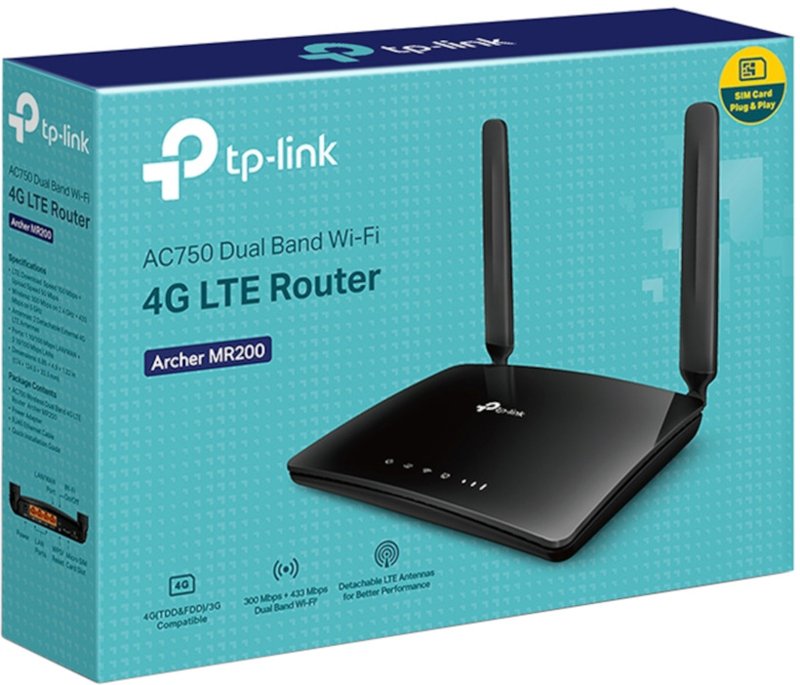 TP-Link Archer MR200 AC750 750Mbps Wireless Dual Band 4G LTE Router