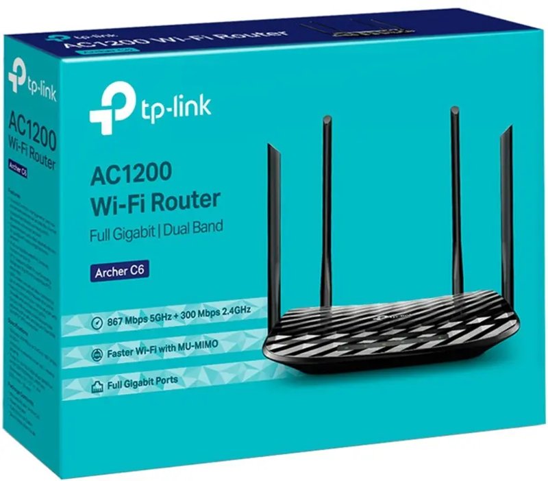 TP-Link Archer C6 AC1200 Wireless MU-MIMO Gigabit Router