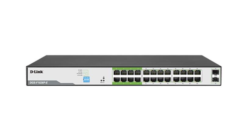 D-Link DGS-F1026P 24-Port 250 Meter support 1000Mbps PoE Switch with 2 SFP Ports