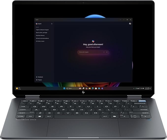HP OmniBook Ultra Flip 14t-fh000 2-in-1 Next Gen AI Laptop Intel Core Ultra 7 258V 32GB LPDDR5x RAM 2TB PCIe NVMe M.2 SSD 14" 3K Touchscreen Display Intel Arc Graphics 9MP IR AI Camera Windows 11 Home Poly Studio with Dual Speakers and HP USB-C Pen (9F2B9AV)