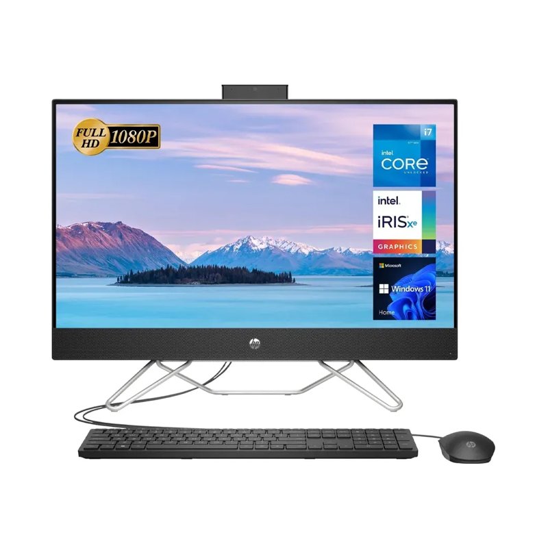 HP 24-cb1005L All-in-One PC Intel Core i5-1235U 23.8" FHD 8GB DDR4 3200 512GB PCIe NVMe SSD HP True Vision 720p HD Dual 2W Speakers HP 225 USB Keyboard and Mouse FreeDOS 1 Year Manufacturer Warranty