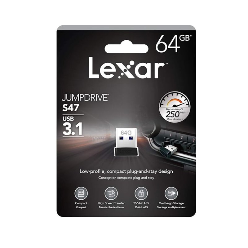Lexar 64GB JumpDrive S47 USB 3.1 Gen 1 Flash Drive