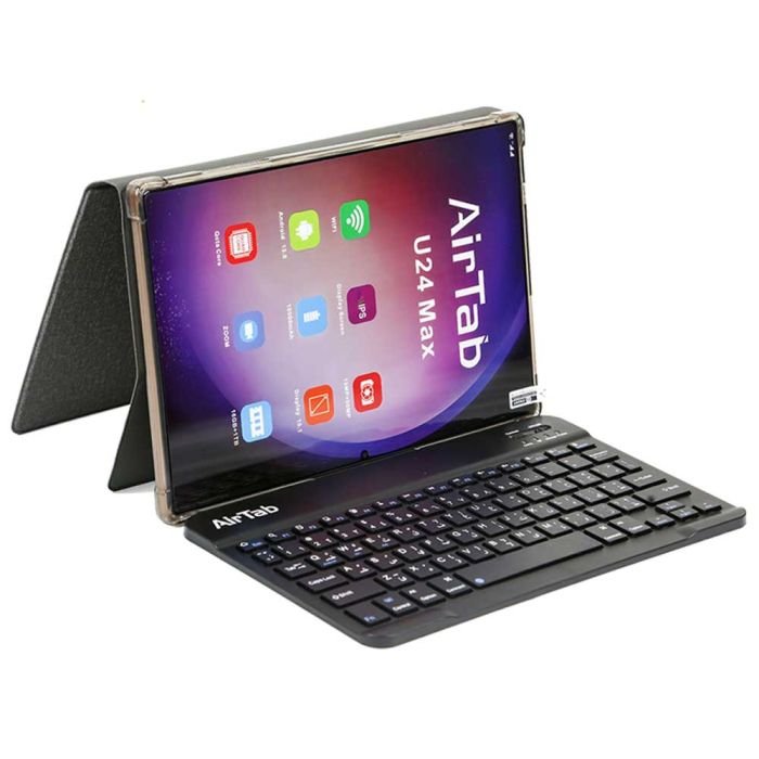 AirTab U24 Tablet 10.1" FHD Display Android 13 16GB RAM 1TB ROM 13MP + 30MP Camera Bluetooth Keyboard Stylus pen