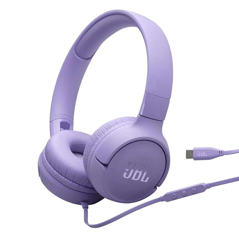 JBL Tune 520C USB-C Wired on-Ear Headphones with Hi-Res Audio Support