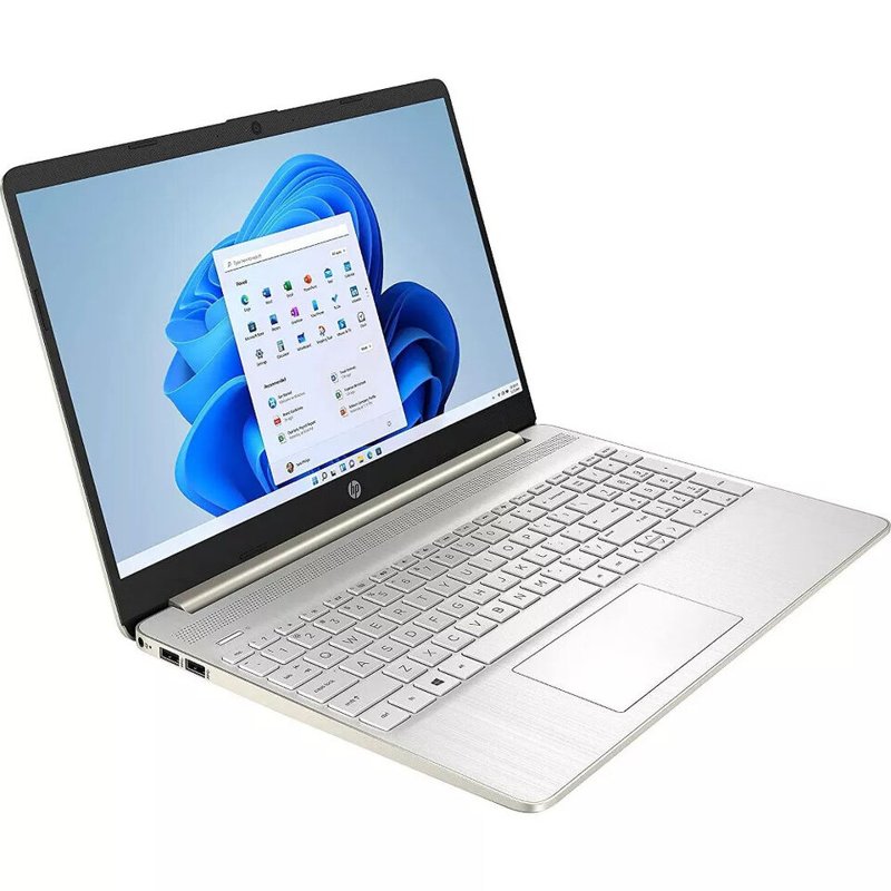 HP 15 Laptop 11th Gen Intel Core i5-1135G7 Processor 8GB DDR4 RAM 512GB PCIe SSD 15.6" Display Intel Graphics Webcam Bluetooth Wi-fi Windows 10 Silver Keyboard Markings On Screen Certified Refurbished 6 Months Warranty