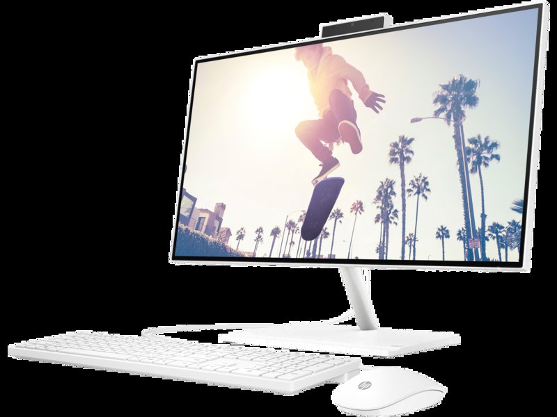HP All-in-One 24-cb1023nh All-in-One PC Intel Core i5-1235U 8GB RAM 512GB SSD 23.8" FHD Touchscreen 2GB GDDR5 Dedicated NVIDIA GeForce MX450 Graphics HP 225 White Wired Keyboard and Mouse Combo 1 Year Warranty
