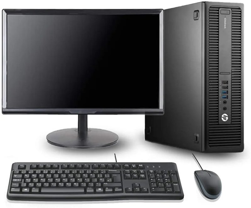 HP Elitedesk 800 G2 SFF 6th Gen i5-6500 3.2GHz 8GB DDR4 RAM 500GB HDD DVD-RW FreeDOS CPU Only Keyboard Plus Mouse 22" LG Ex UK Monitor 6 Months Warranty