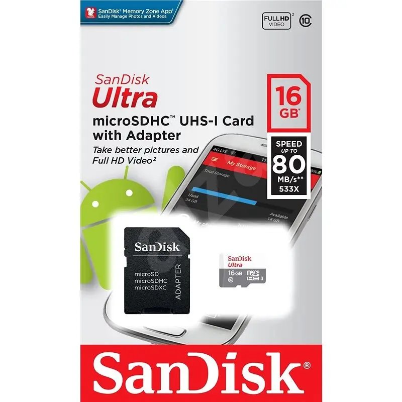 Sandisk micro SDHC-CARD 16GB